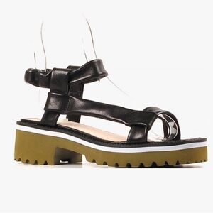 All Black T Lugg Sandal